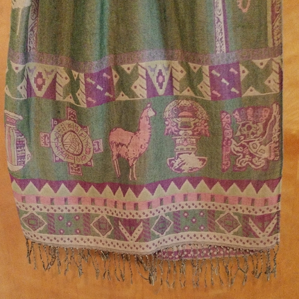 Multicolor Patterned Scarf - Picture 2 of 5